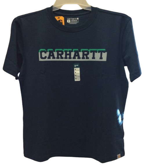 Carhartt Men’s Short Sleeve Size Medium, Blue, Green & Gray, Heavyweight