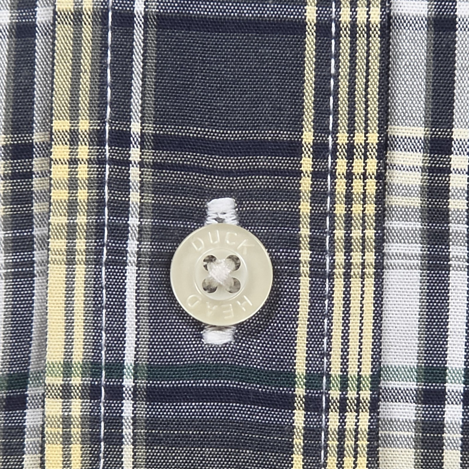 Duck Head 1865 Mens Large Plaid Button Down Shirt Short Sleeve 100% Cotton Gray