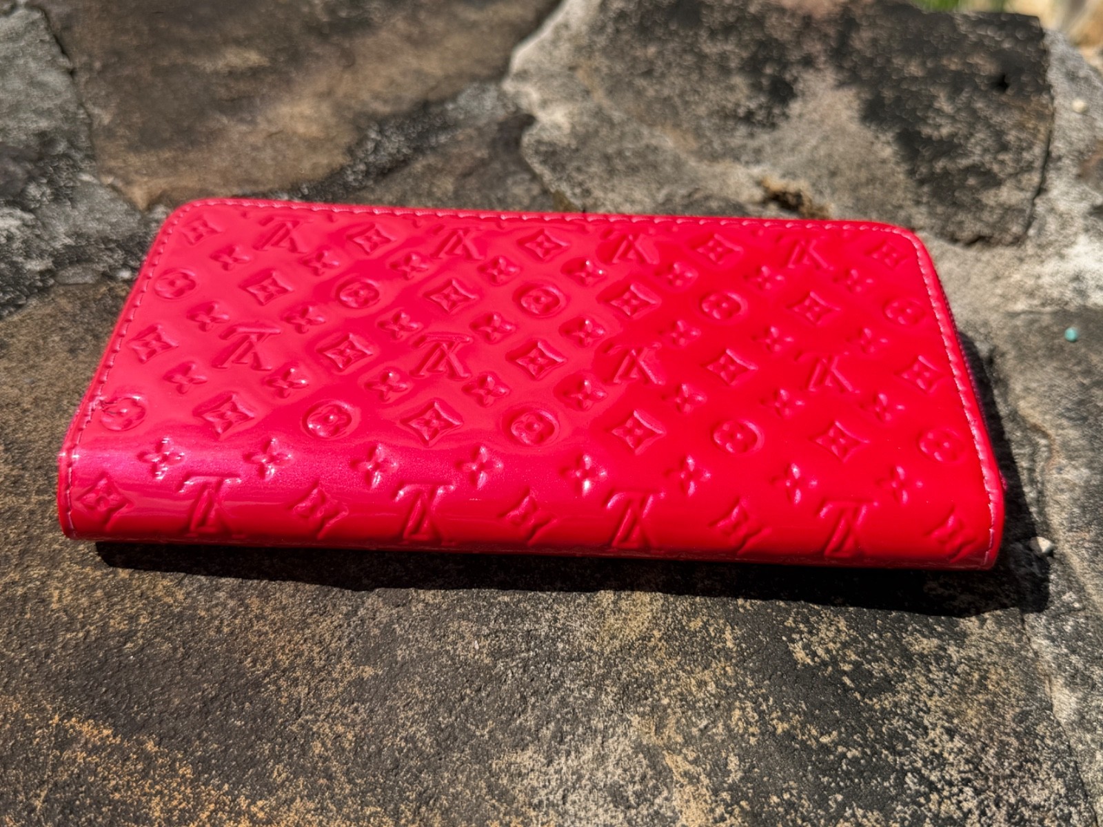 LOUIS VUITTON Zippy Around long Wallet Purse M91981 Hot Pink/Red Red LV