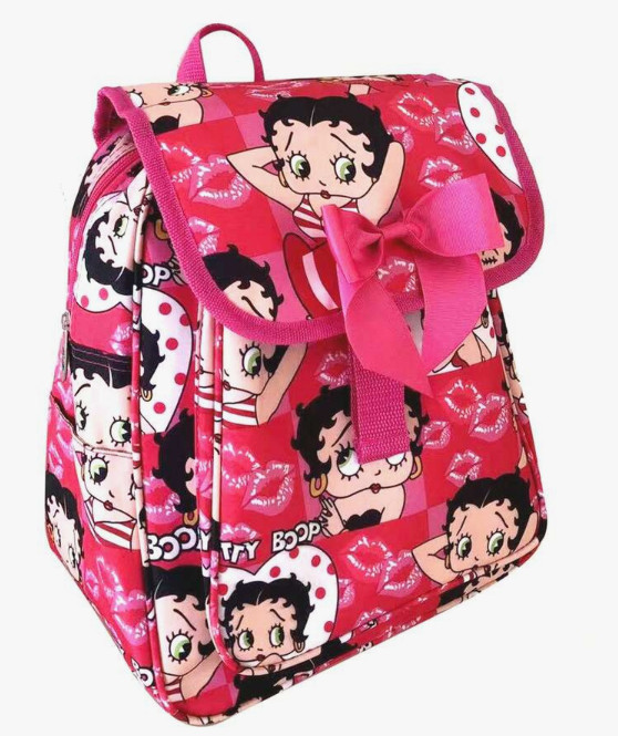 Betty Boop Pink Backpack Bow School Travel Casual Daypack Bag