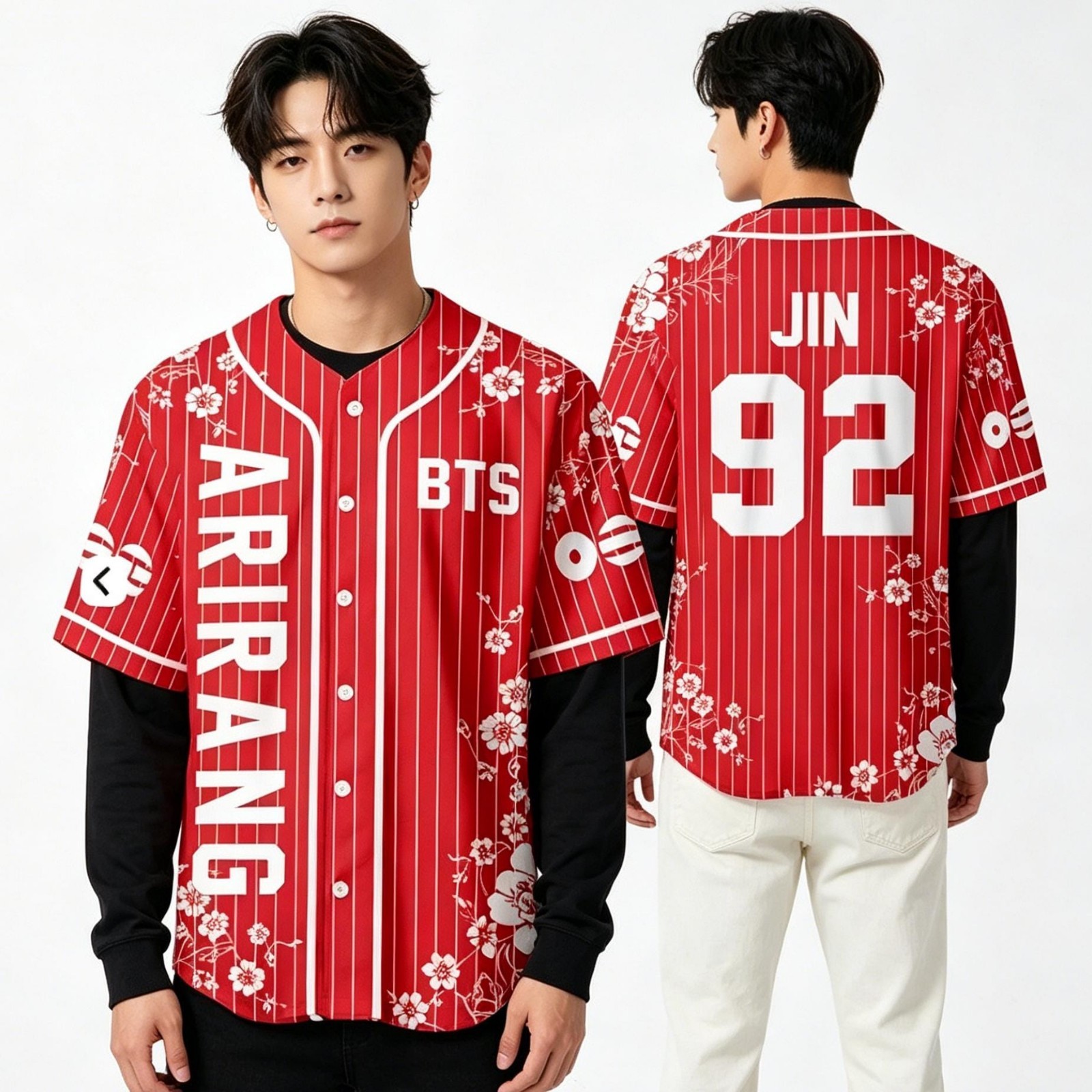 Custom Arirang Kpop Baseball Jersey Customizable World Tour Concert Merch 93