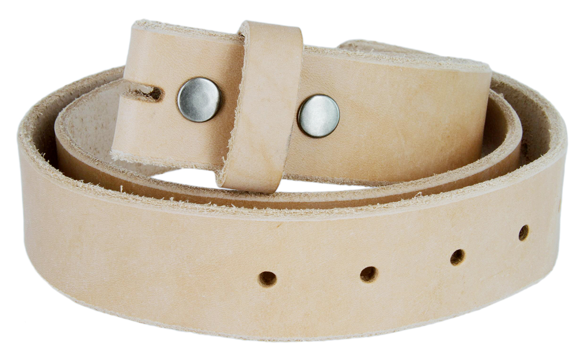 *Handcrafted, Custom Made in USA* Natural Cowhide Leather One Piece Belt Strap