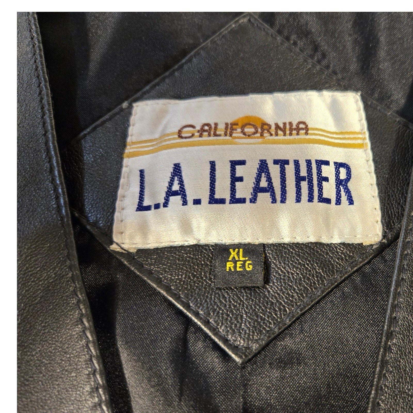 California L.A. Leather Mens Blk Genuine Leather Biker Vest XL Regular RN 20849