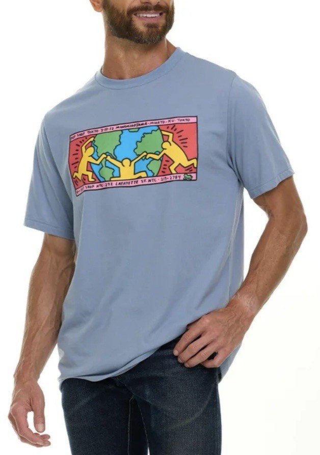Keith Haring Men’s Graphic Tee Blue/Beige/Black Pick Size S, M, L, XL, XXL NWT