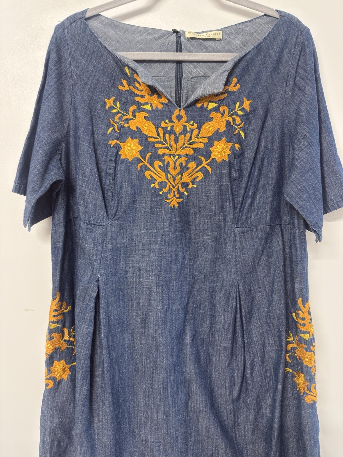 Wayward Fancies eShakti Embroidered Dress Size 18W -1X 100% Cotton #53