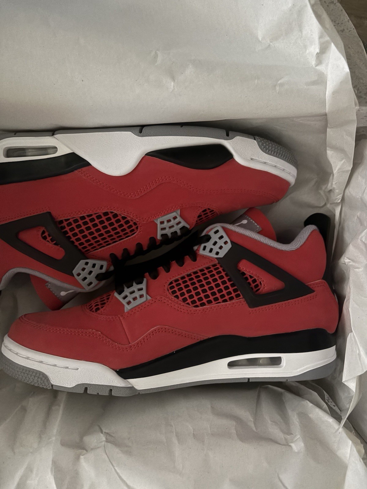 Jordan Air Jordan 4 Mid-Top Lace-Up Sneakers Red Black Gray White Jumpman