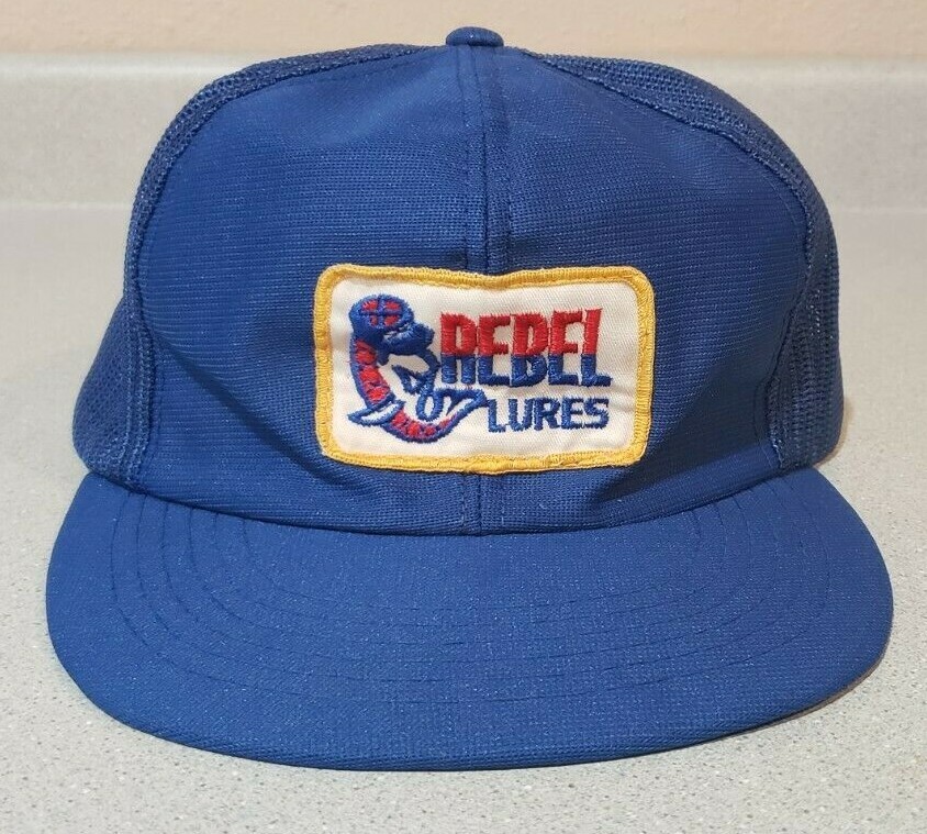 Vintage Rebel Lures Patch Snapback Mesh Trucker Hat Young An (Blue)