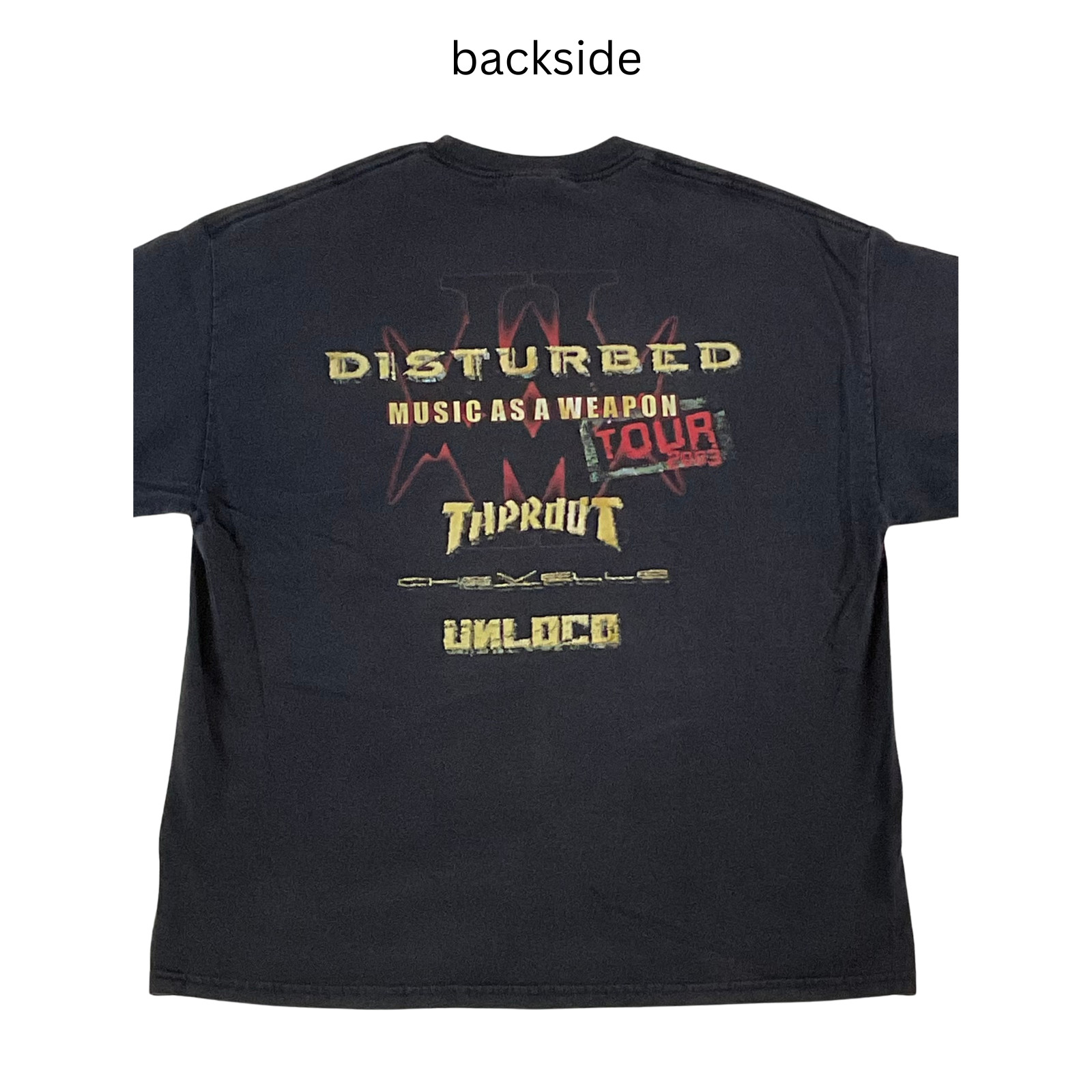 XL Disturbed 2003 t-shirt Music as a Weapon II tour 2-side 2004 live album shows