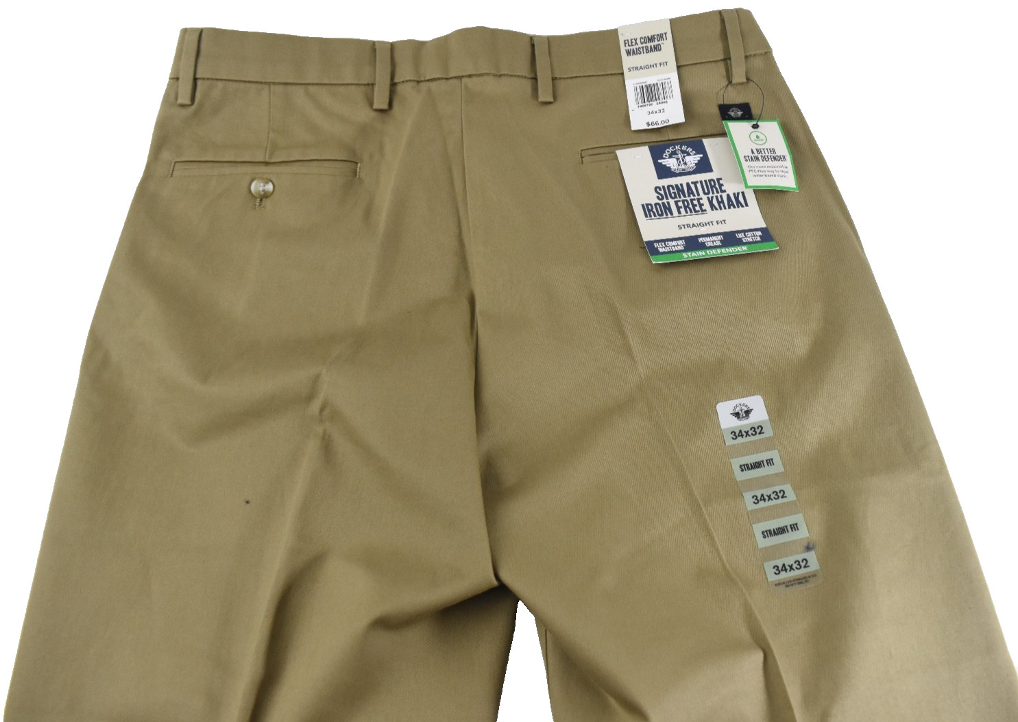 Dockers Mens Signature Khaki Pants New 33 34 36 38 Khaki Flat Front Straight Fit