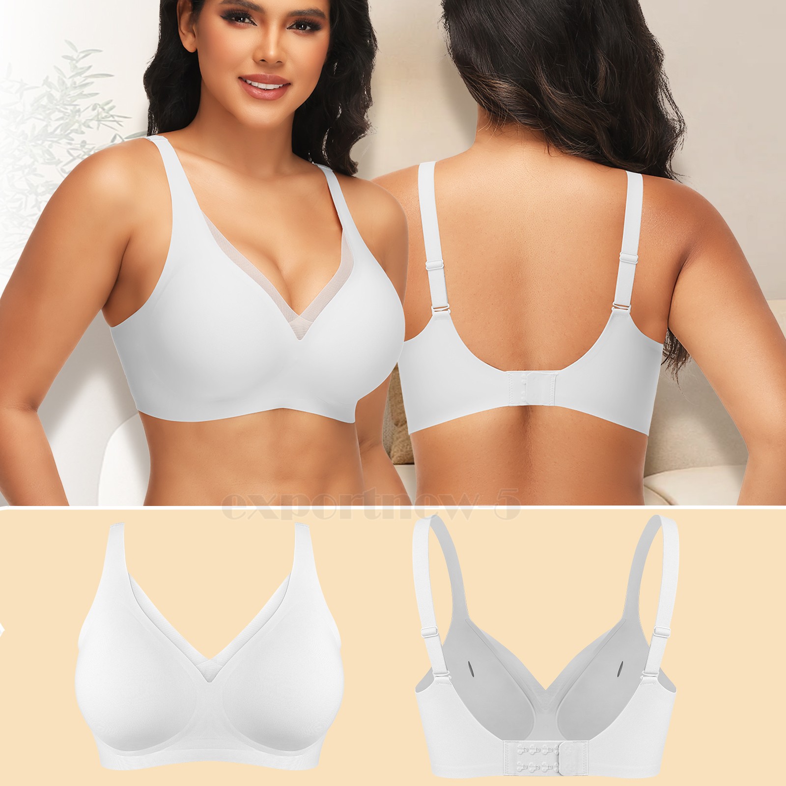 Women Wireless Bras Jelly Bralette Supportive T-shirt Bra No Underwire Soft Skin