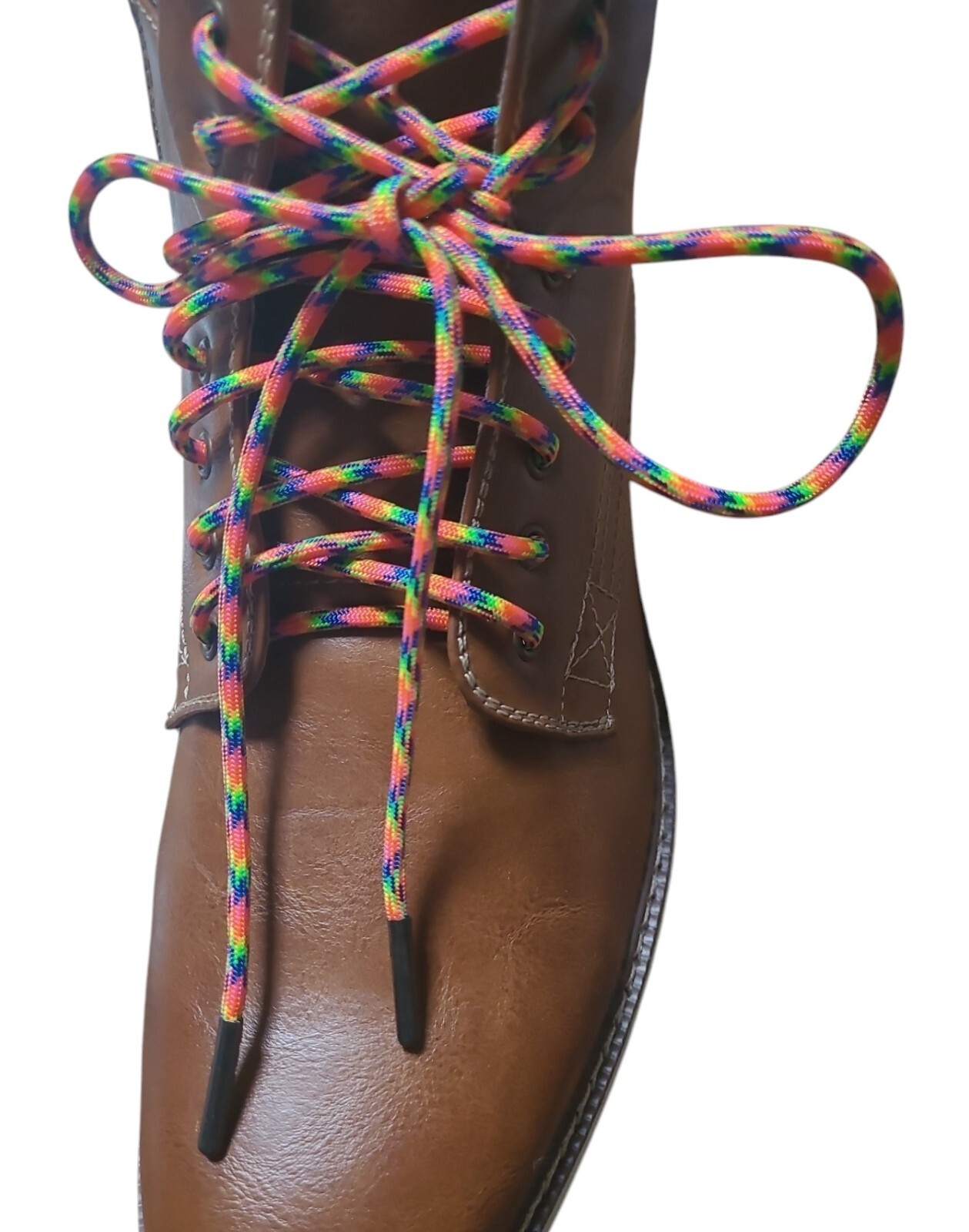 1 Pair Pack: 550 Paracord with Black Steel Tips; Strongest boot laces Available!