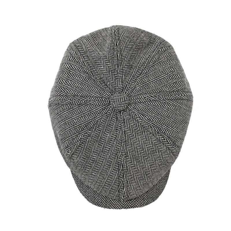 Newsboy Hat Flat Cap Driver Herringbone Tweed Plain Wool Baker Boy Classic Golf