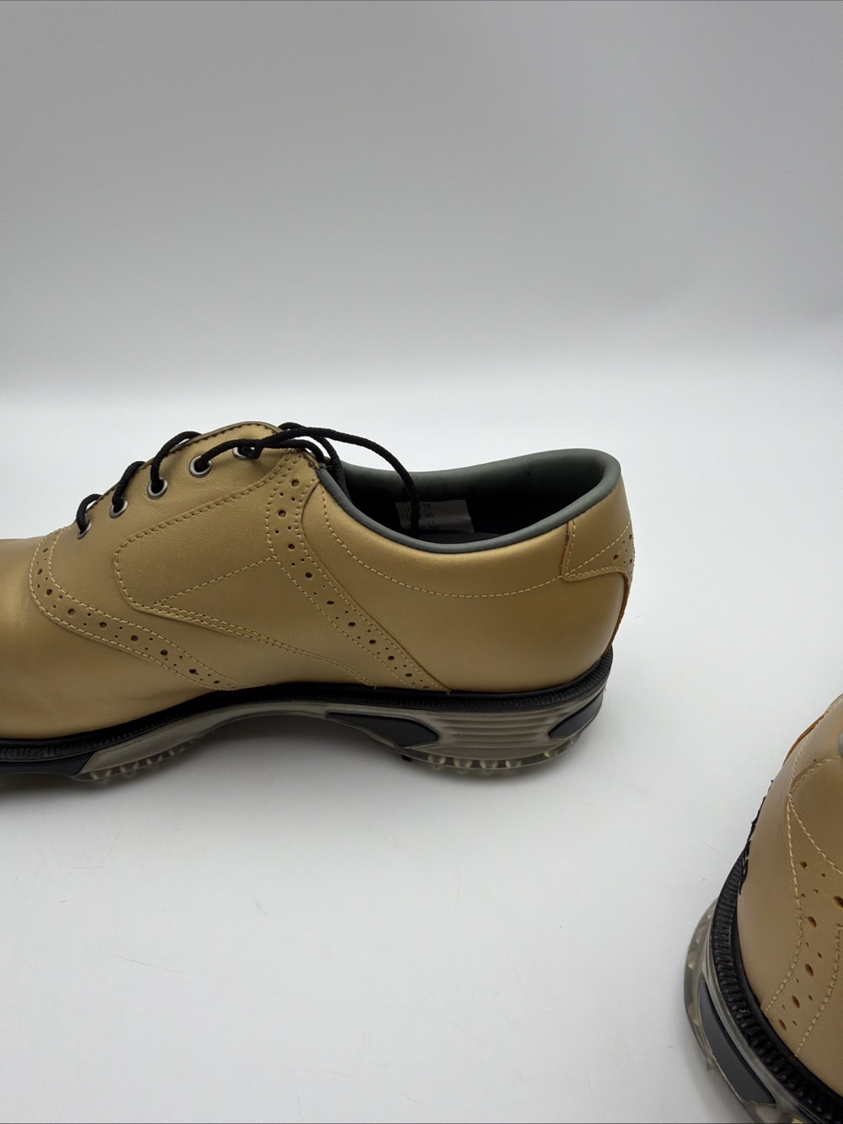 Foot-Joy DryJoys Mens Gold Purdue Shoes, Soft Spikes, Size 12