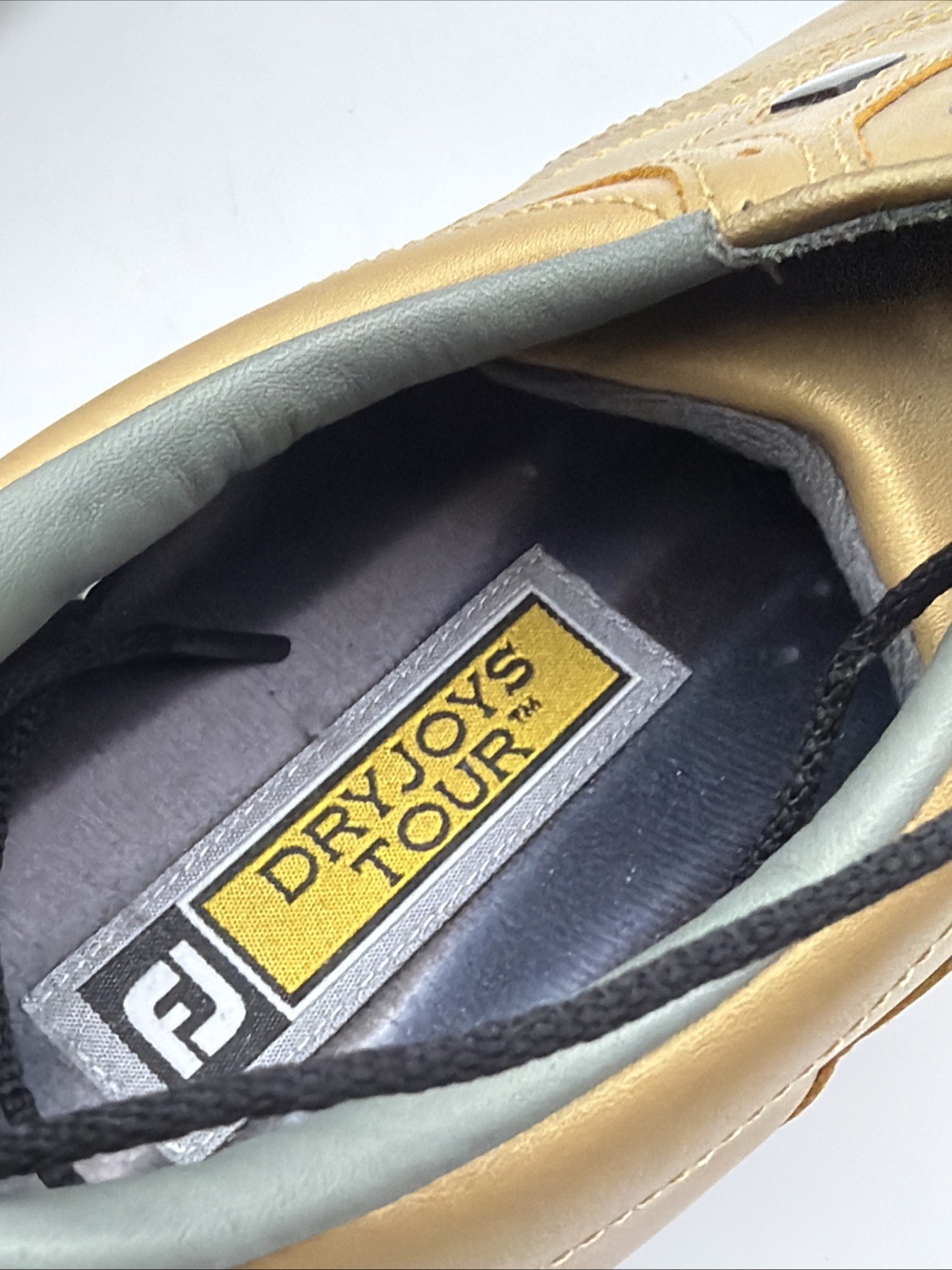 Foot-Joy DryJoys Mens Gold Purdue Shoes, Soft Spikes, Size 12