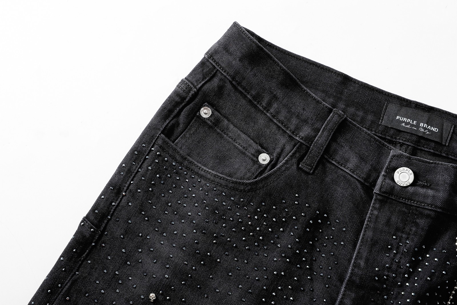 2026 New Purple brand Men’s personalized Rhinestone Leisure fashion jeans