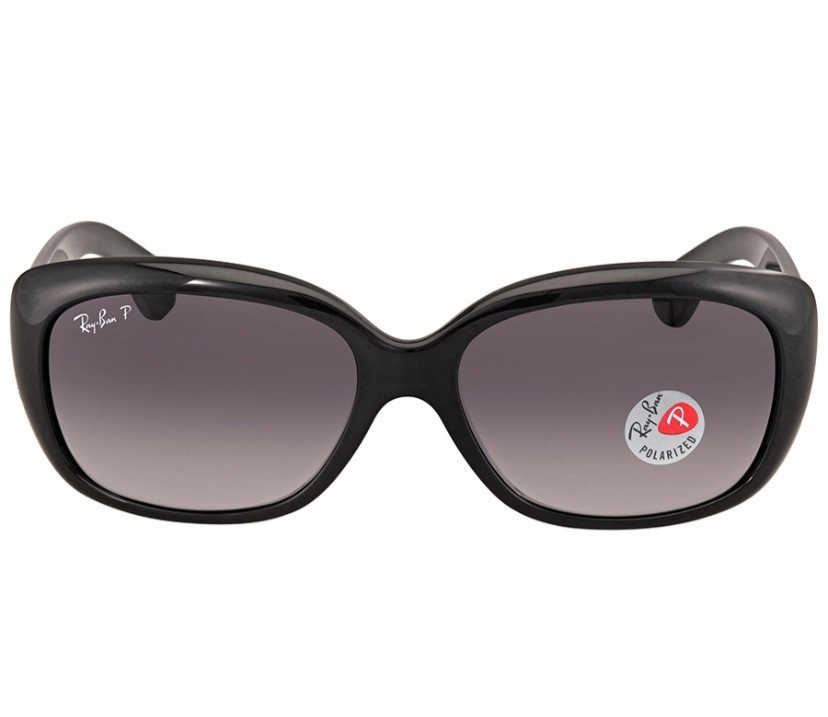 NEW Ray-Ban Rb4101 Jackie Ohh Black Grey Gradient Polarized 58mm Sunglasses