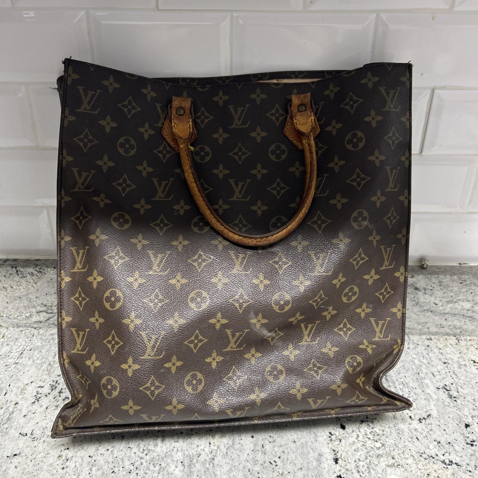 Vintage Louis Vuitton Brown Monogram Canvas Sac Plat – 1 OWNER 🔥🔥