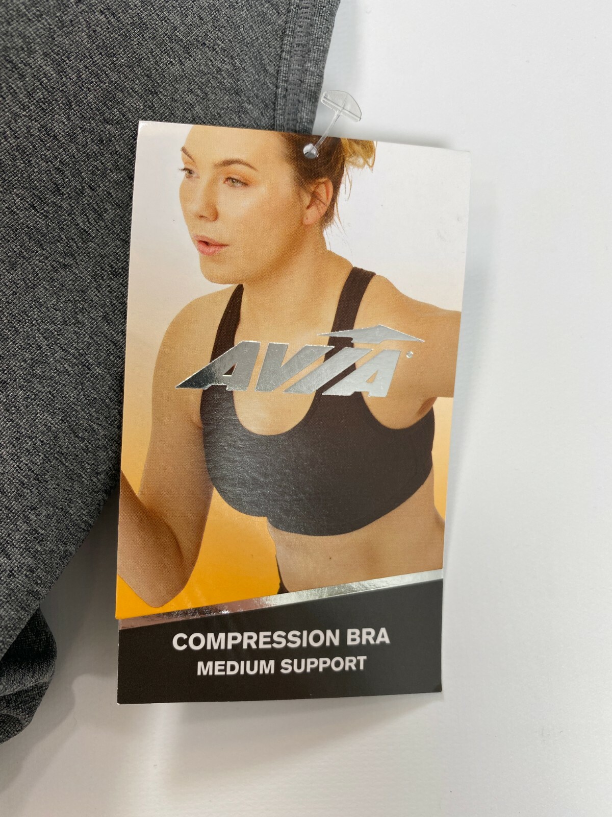 Womens Avia Gray Compression Racerback Sports Bra NEW! NWT