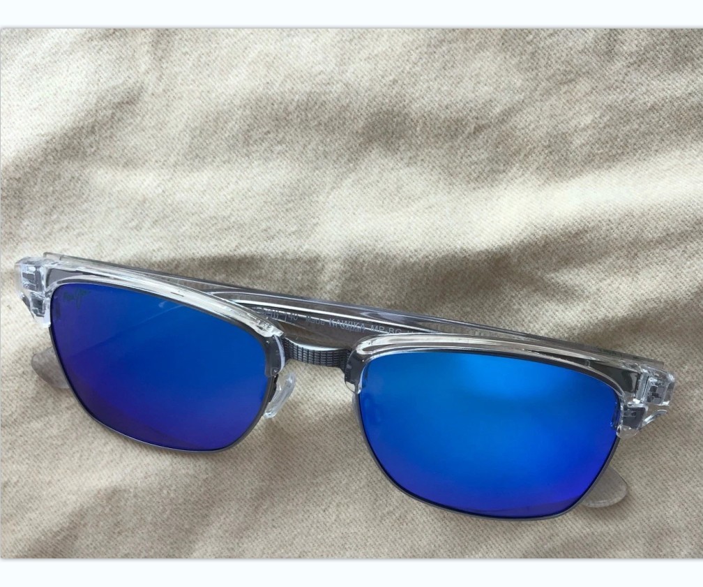 Maui Jim Kawika Polarized Sunglasses B257-05CR Crystal/Blue Hawaii Glass