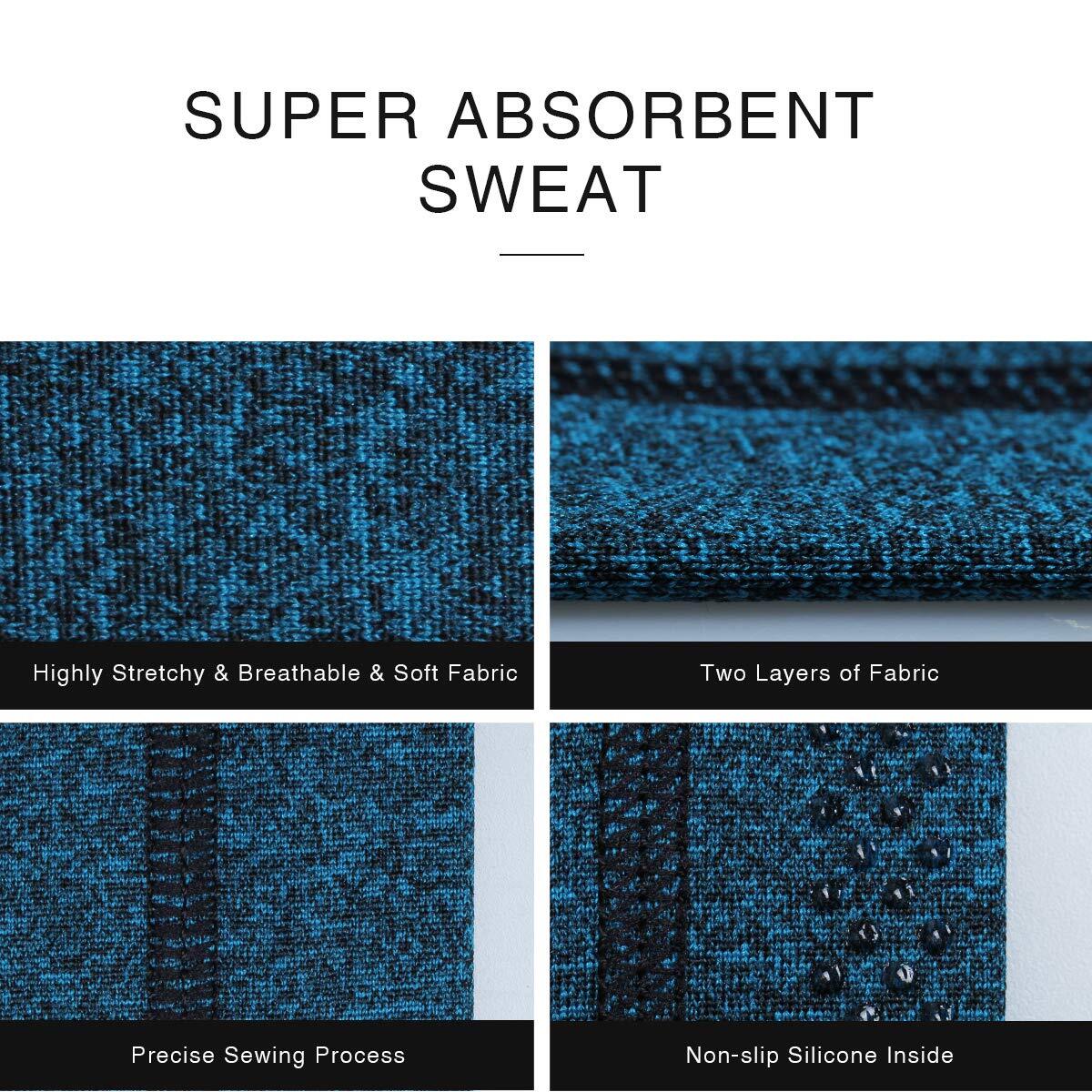 Men Women Moisture Wicking Wide Non-Slip Sport Headband Gym Workout Sweatband US