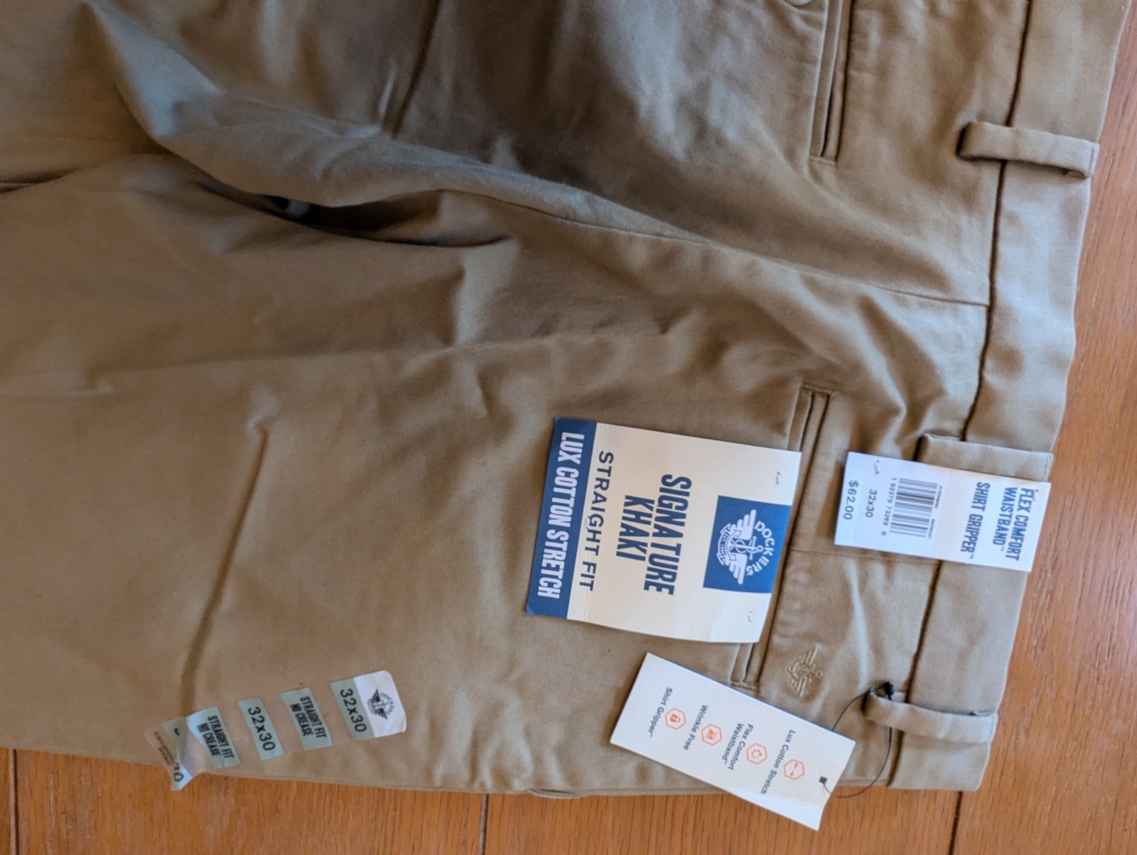Dockers Mens Straight Fit Signature Lux Cotton Stretch Khaki Pant Khaki 32X30