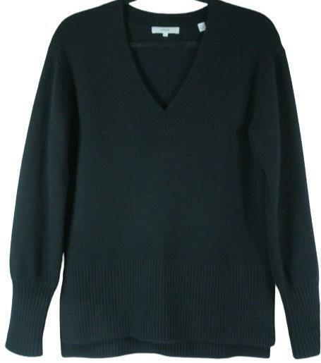 Vince Sweater Black Soft Warm Cashmere Relaxed Ribbed Women Sz M NEW NWT N130