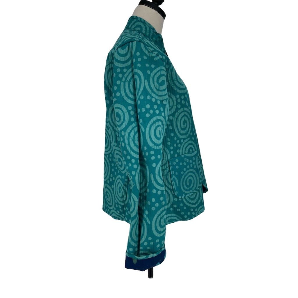 Draper’s & Damon’s Womens M Reversible Dragonfly/Swirl Quilted Jacket Multicolor