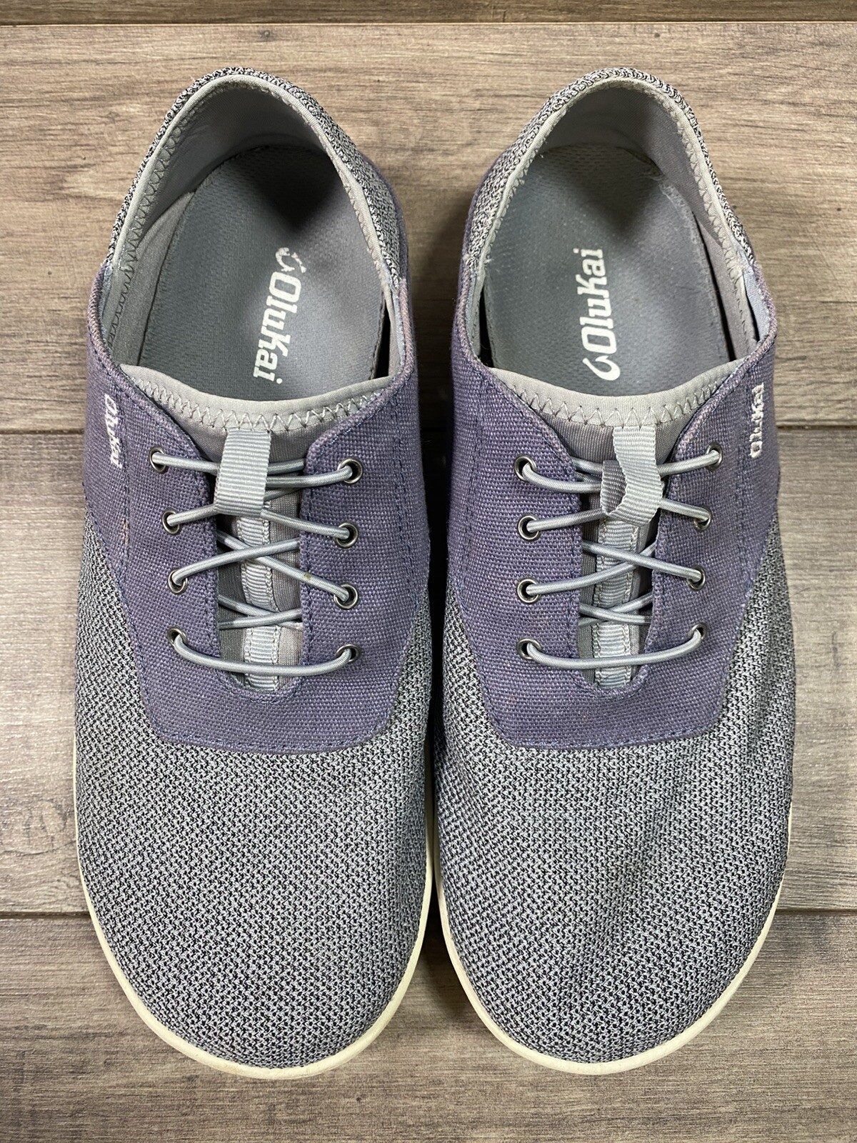 Olukai Nohea Moku Mesh Casual Comfort Sneakers Shoes Beach Gray Mens Size 9