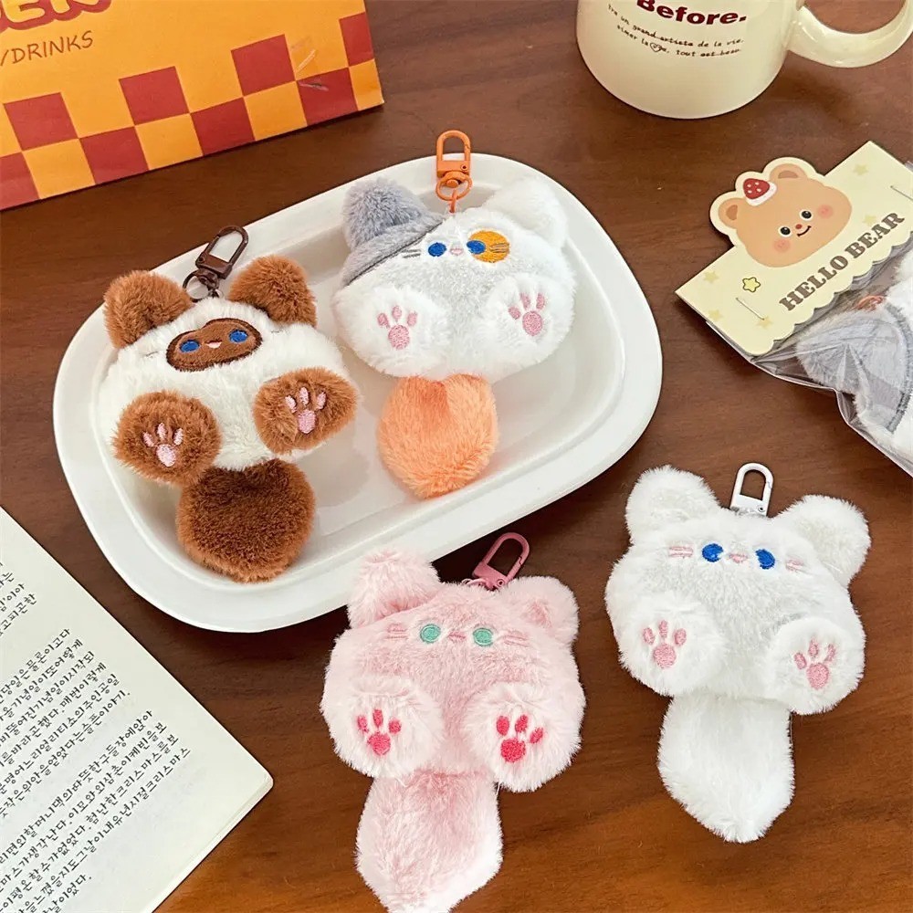 Cute Plush Cat Keychain Soft Cartoon Bag Charm Backpack Pendant Gift
