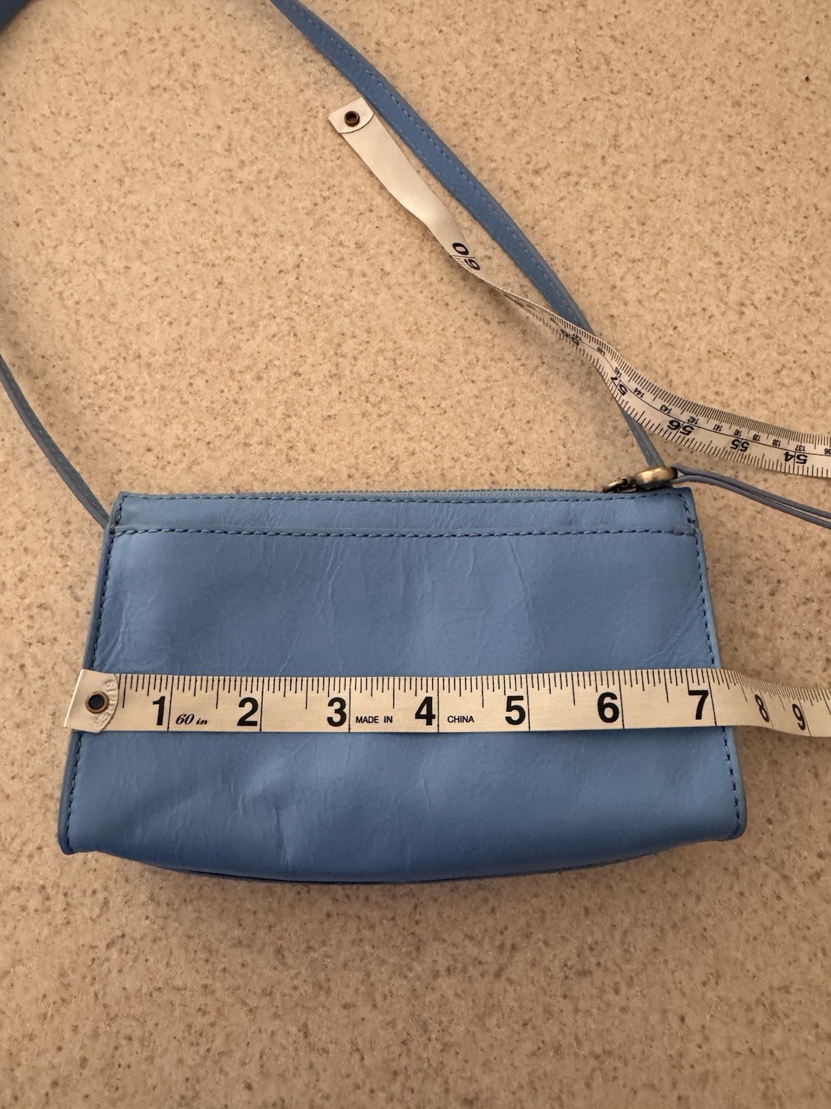 HOBO Jewel Small Leather Crossbody Bag in Tranquil Blue CLEAN