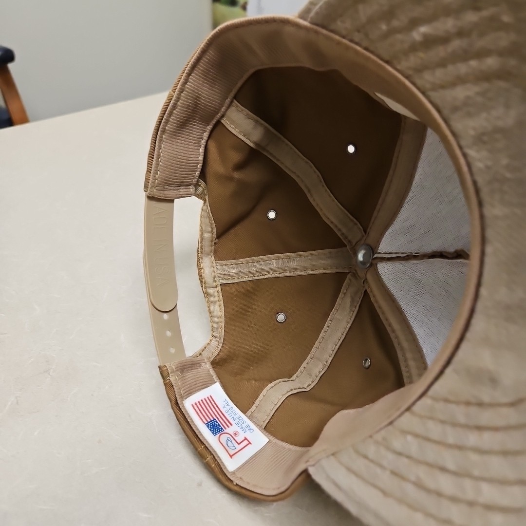 Duxbak Vintage 90’s canvas embroidered logo snapback hat cap 2tone brown USA