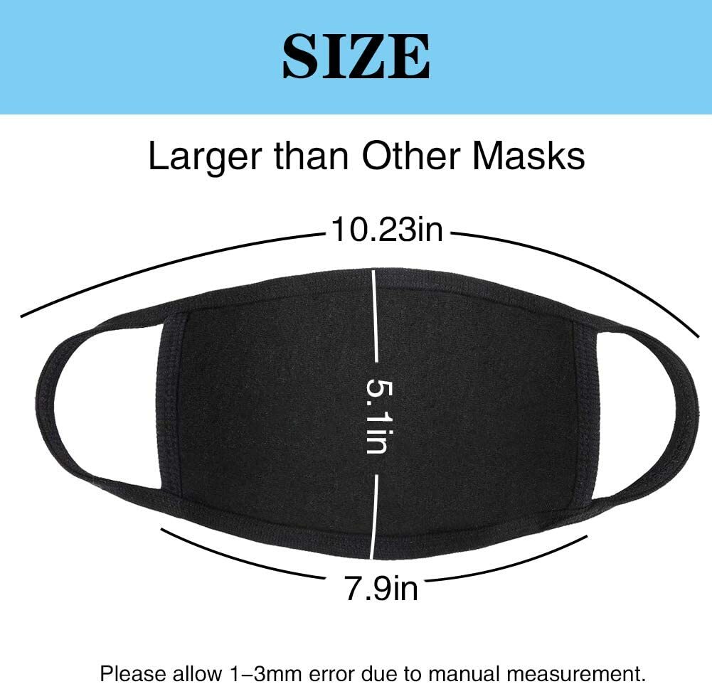 Soft Poly Cotton Face Black Mask Double Layer Reusable and Washable Unisex