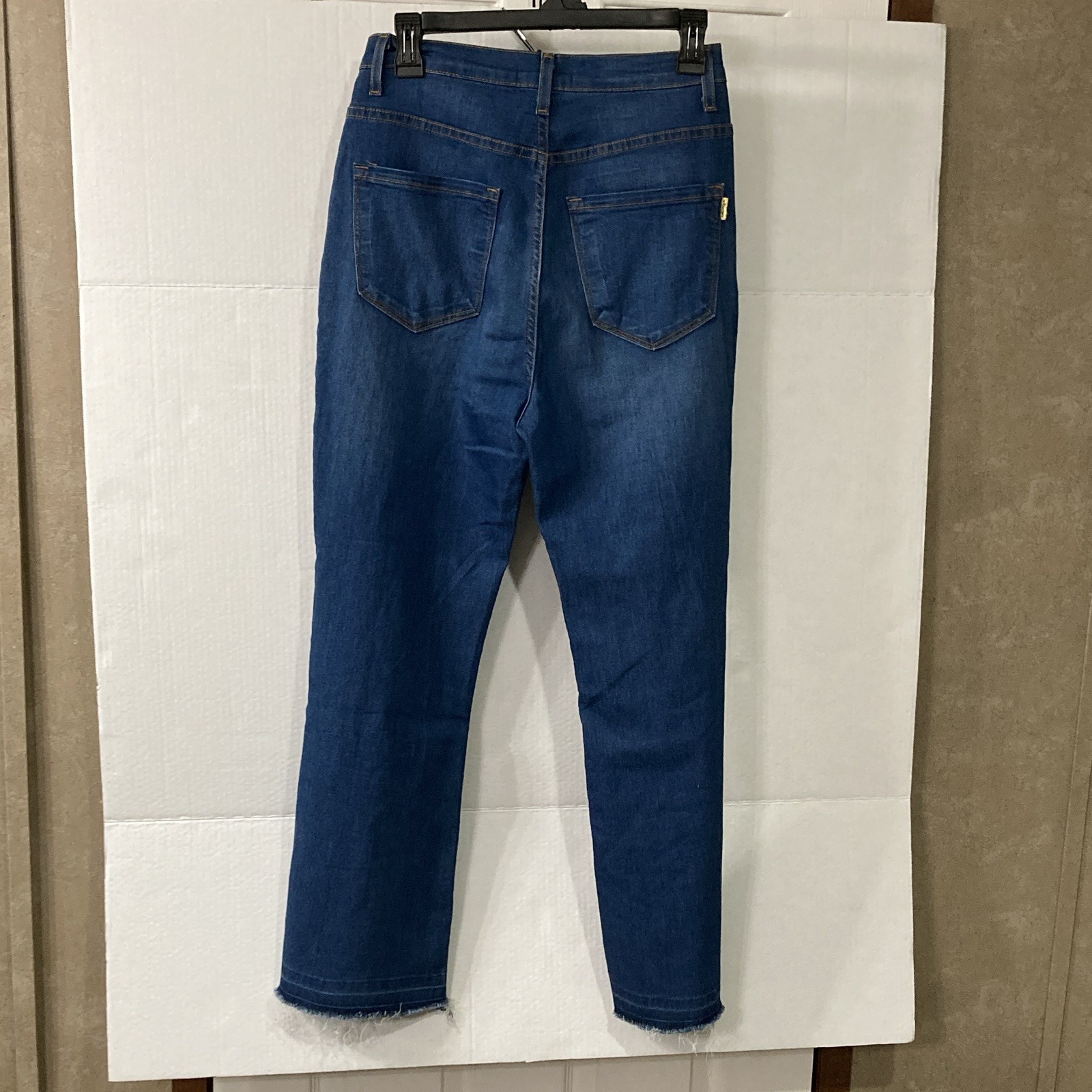 Vibrant Women’s Wide-Leg Jeans Blue Denim Solid 5-Pocket Button Zip Size 9