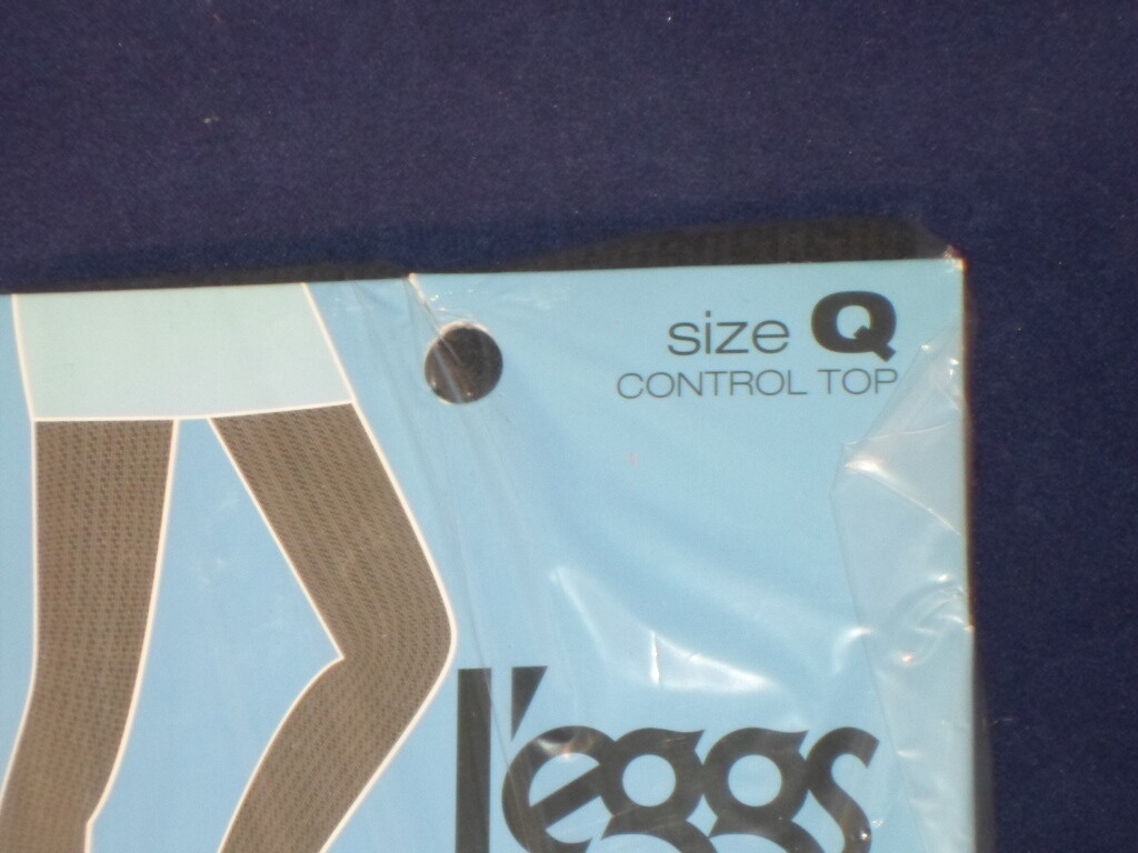 L’eggs Fashion Control Top Tights Size (Q) Black Chic Tie A10-5