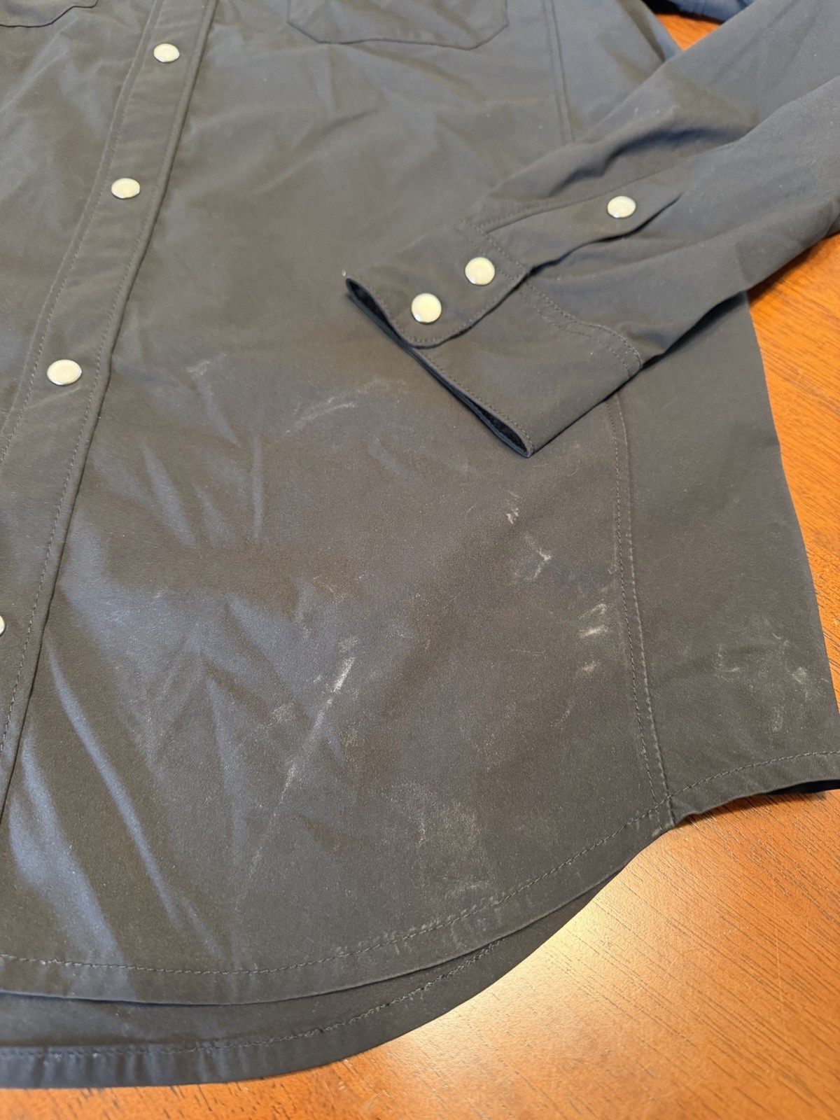 Truewerk Western Cloud Shirt Mens Medium Black Pearl Snap Up Work Performance