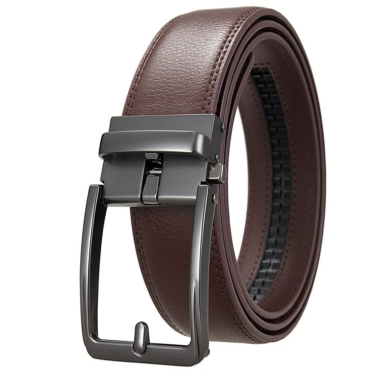 Fashion Men Genuine Cow Leather Belt Automatic Rachet Belt for Business Man