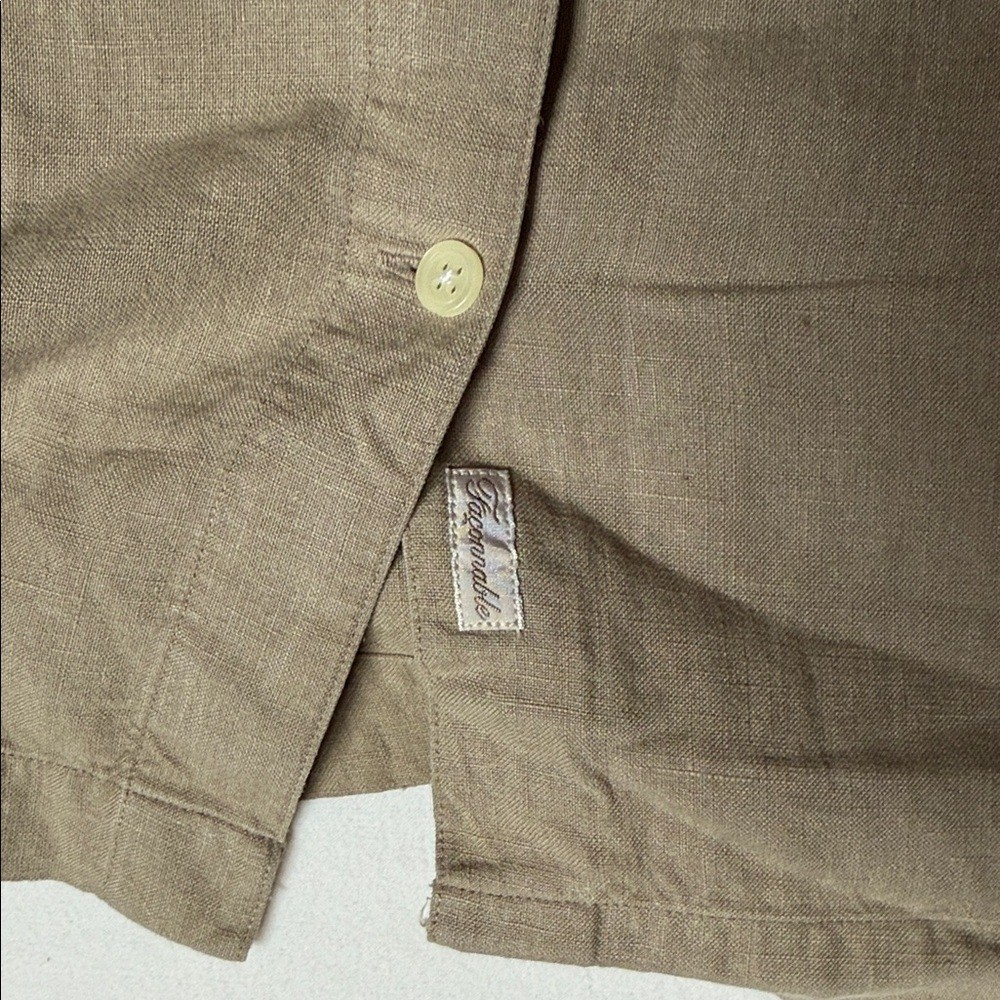 Faconnable Beige 100% Linen Shirt