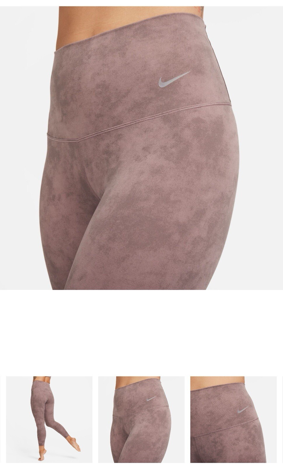 Nike Zenvy Womens High-Waisted 7/8 Leggings Sz S Gentle Support Mauve FN4167-208