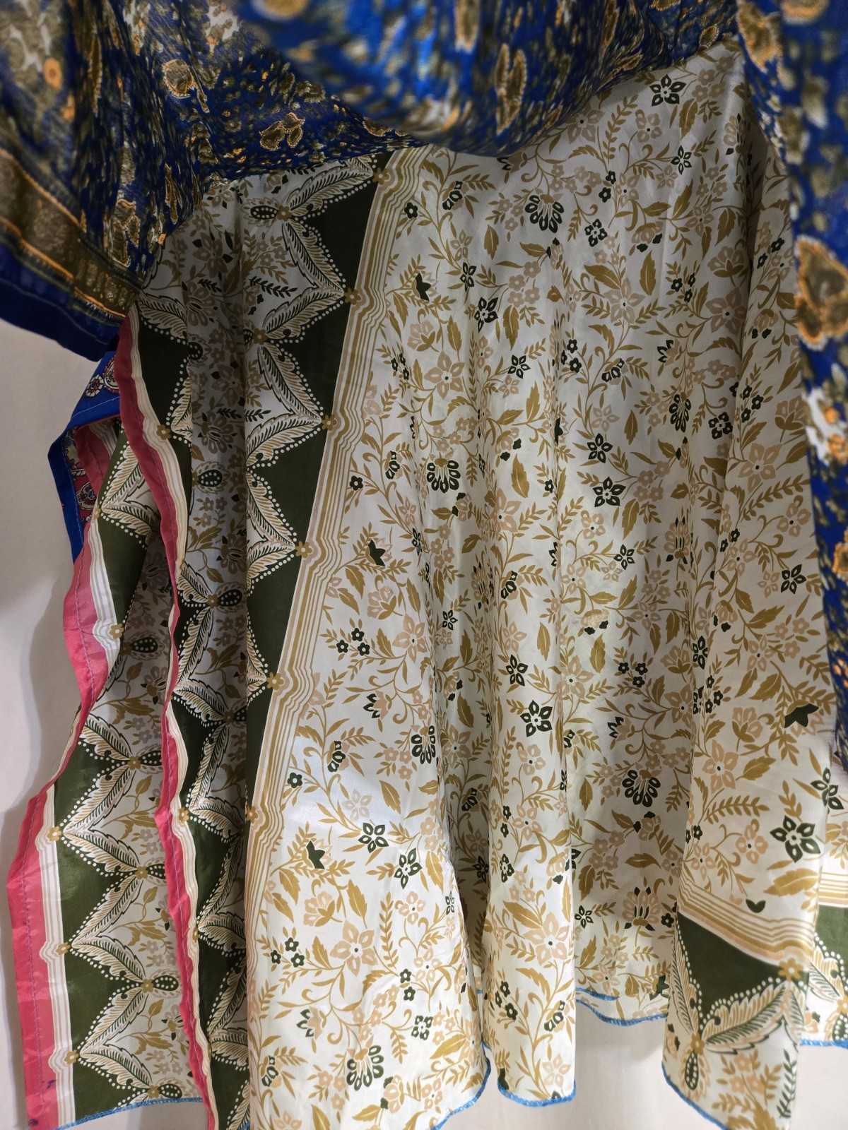 Silk Wrap Around Tie Skirt Reversible One Size Fits Many