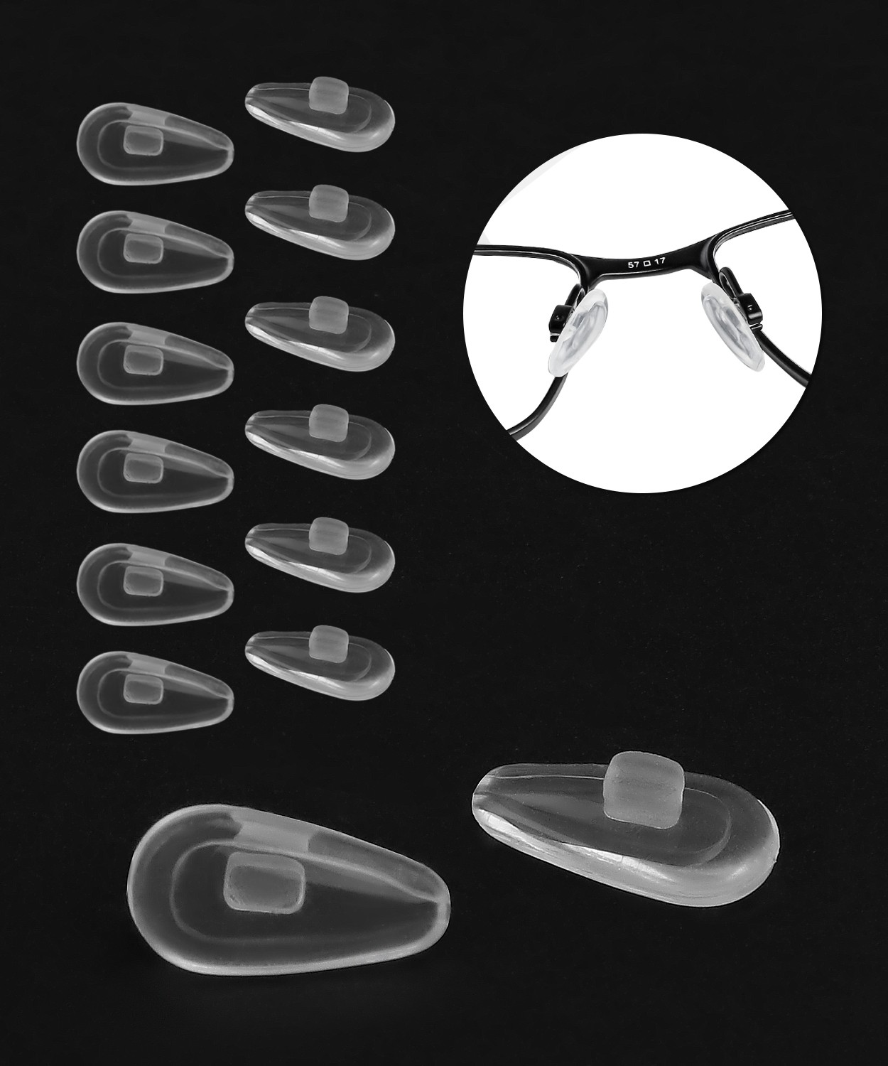 6 Pairs Clear Nose Pads Replacement Nose Piece for Oakley Socket 5.0/Socket 5.5