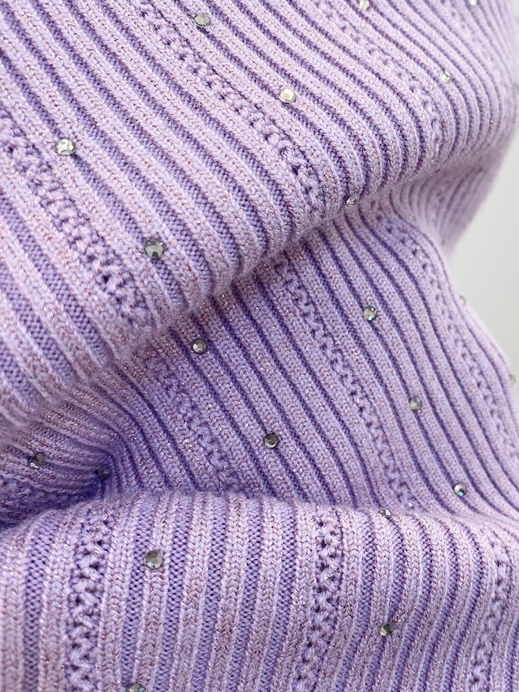 🎁🎁AUTHENTIC Sandro Women Sweet Round Neck Knit Purple Vest Skirt Suit Tops SML
