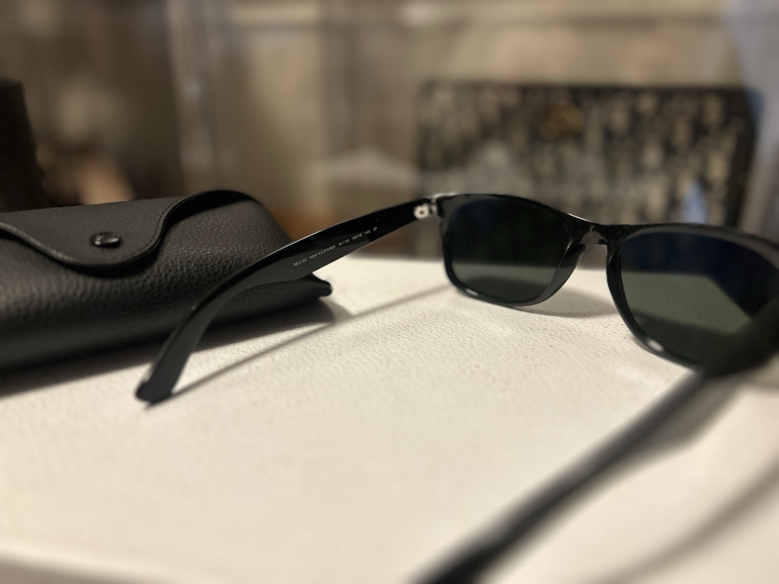 Ray-Ban Men’s Polarized Sunglasses Black Plastic Frame Green Lenses