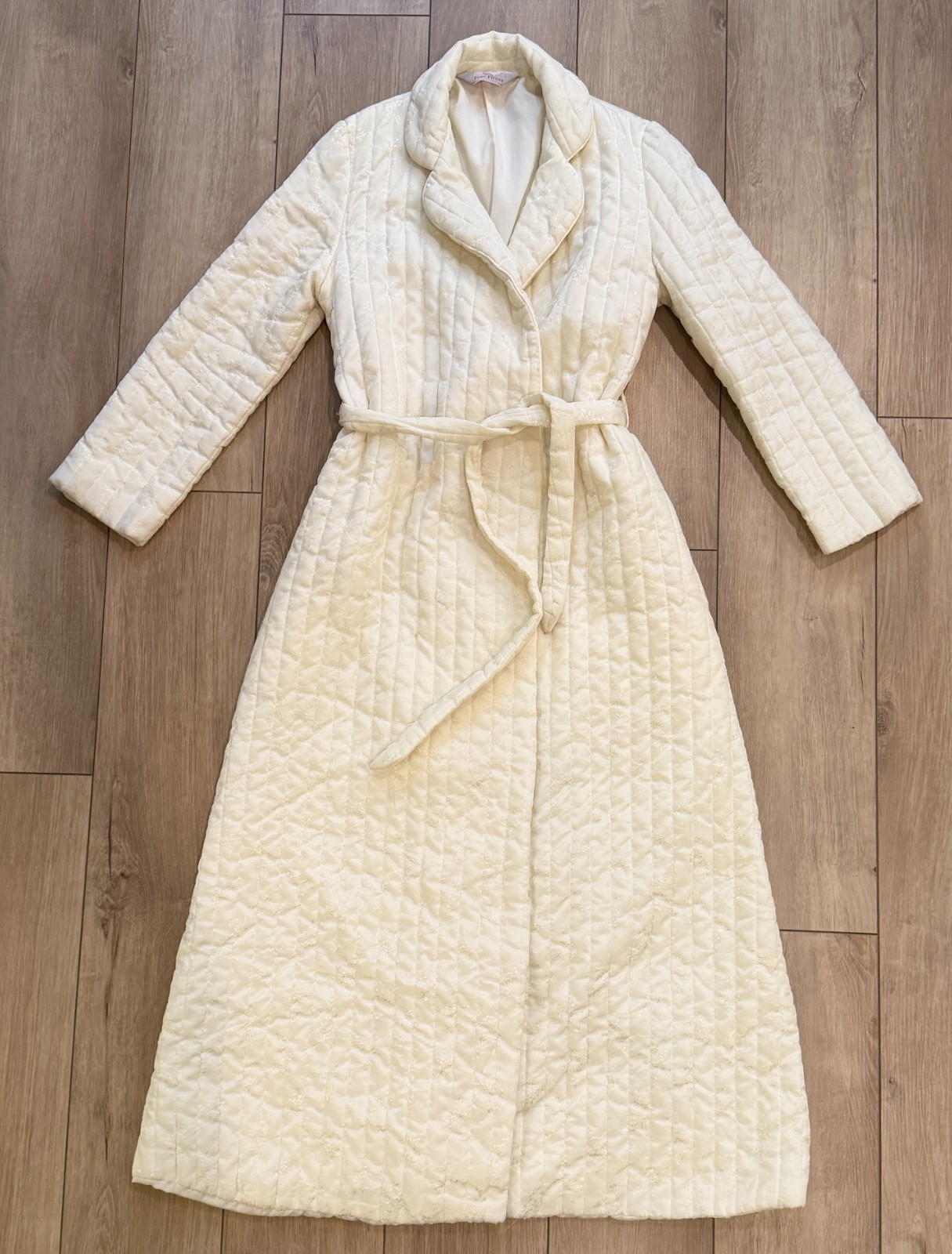 Vtg Evan-Picone Quilted Fully Lined Luxurious Lounge Arnel Robe-Women’s M-Tie