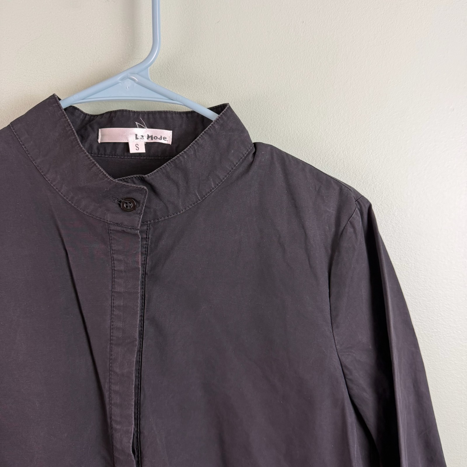 La Mode Black Cotton Oversized Tunic Top Small Modern Minimalist High Fashion