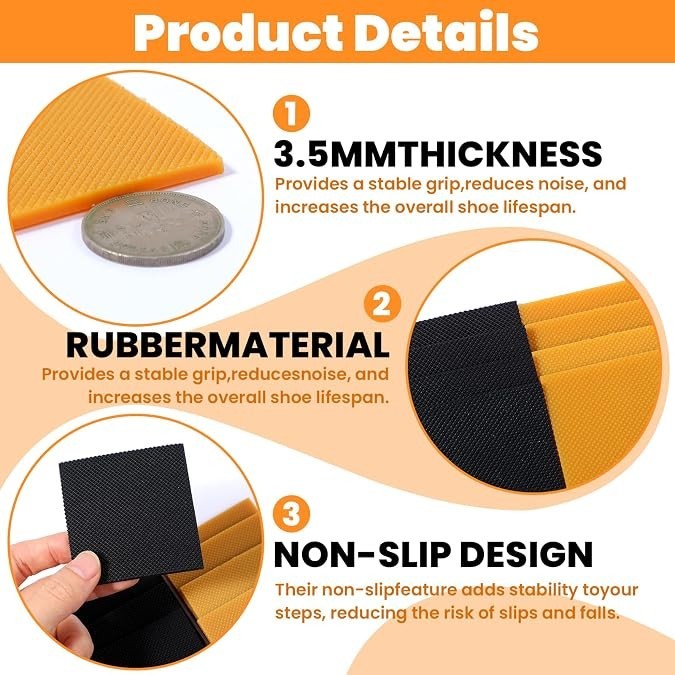 8PCS Rubber Heel Replacement Shoe Repair Kit Anti-Slip Heels High Heels Boots