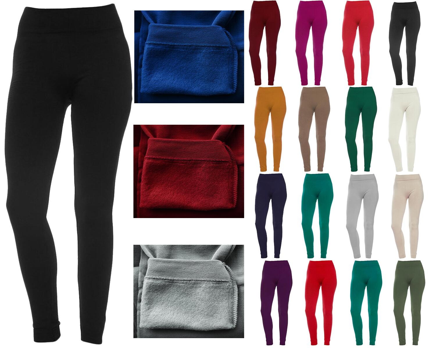 Women’s Fleece Solid Colors Winter Thick Warm Basic Stretchy Leggings