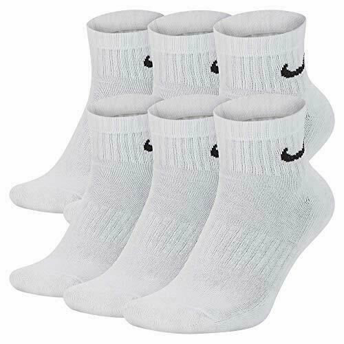 Nike Everyday Cushion Ankle Training Socks, Size L – White (6 Pair)