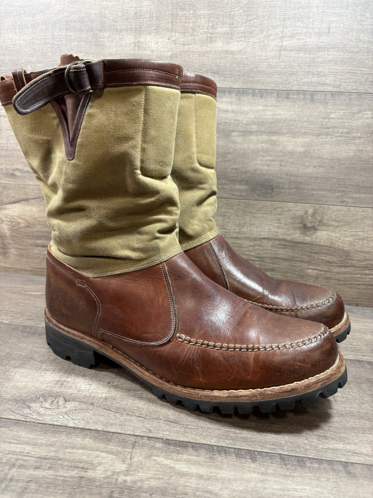 Timberland Boot Company Boots Brown Leather Vibram Mens Size 13
