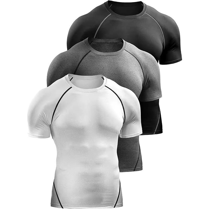 Men Compression T-Shirt Summer Sports Running Quick Dry Fitness Tee Gym Top Gift
