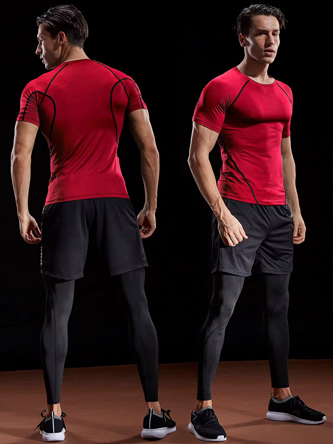 Men Compression T-Shirt Summer Sports Running Quick Dry Fitness Tee Gym Top Gift